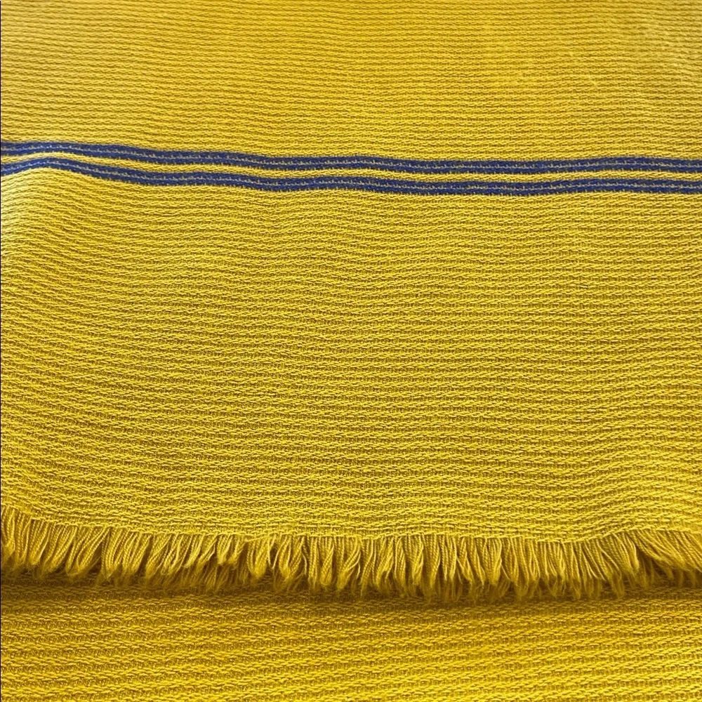 Banana Republic Mustard Yellow,Wool blend Wrap Scarf with Navy Stripes.One Size.